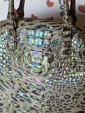NWT BRAHMIN LARGE DUXBURY OBSESSION Animal Leopard Cheetah iridescent FIRM $